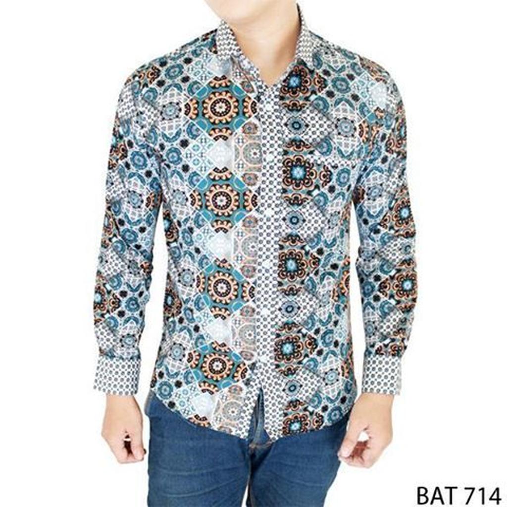 Kemeja Panjang Slim Batik Katun Hijau – BAT 714