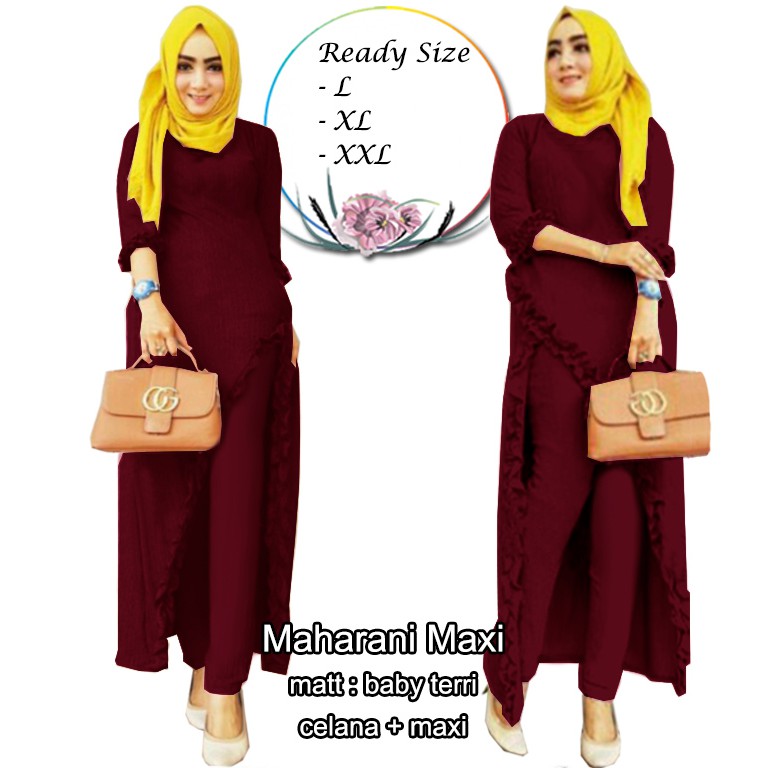 Maharani Maxi Set - Central Grosir Fashion (CGF) - Ukuran L-XXL - Matt Katun Baby Terri