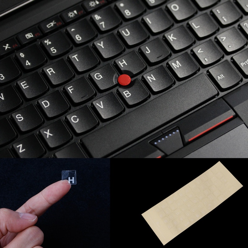 Cre Stiker Keyboard Rusia Dengan Tulisan Transparan Warna Putih Untuk Laptop