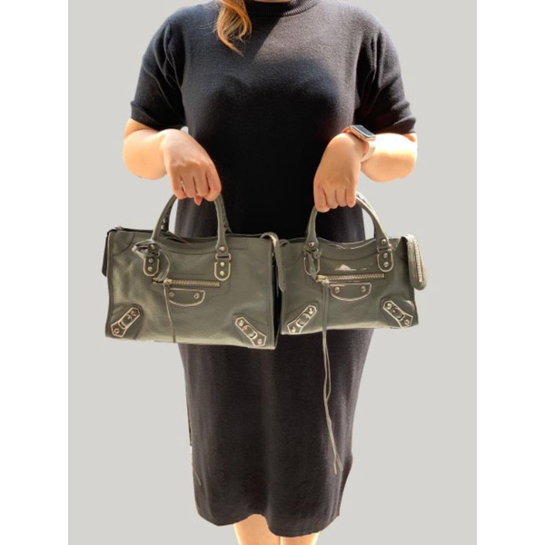 Balenciaga Small City Metallic Griss Acier Edge SHW