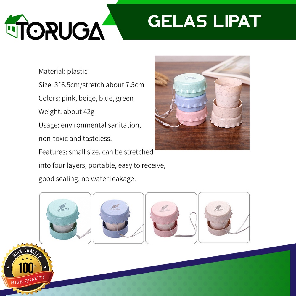 GELAS LIPAT GANDUM FOLDABLE TRAVEL CUP BFA FREE - CANGKIR PLASTIK