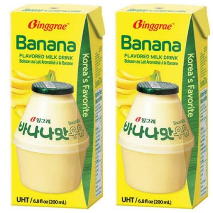 

[BUNDLE OF 2] BINGGRAE Banana 200 ML Susu Korea Rasa Pisang