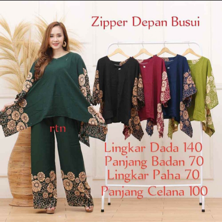 1 Set Stelan Jumbo WAKA BUSUI - Original - Setelan Jumbo - Setelan Rayon - One Set Tiedie - Setelan Wanita Kekinian