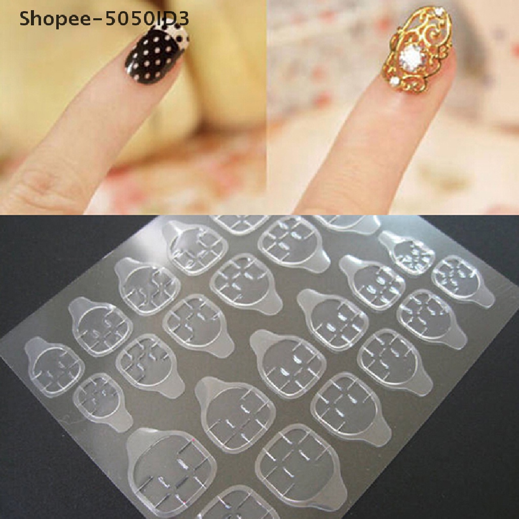 (ko) 24pcs / Set Stiker Kuku Palsu Ultra Tipis Untuk Nail Art