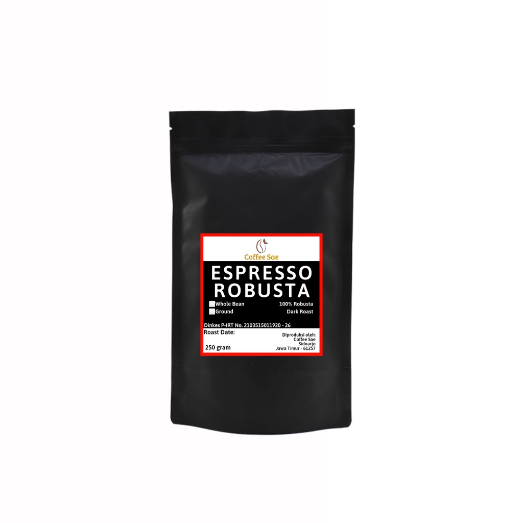

KOPI ESPRESSO FULL ROBUSTA 250gram Biji atau Bubuk Kopi Espresso Fine Robusta 250 gram