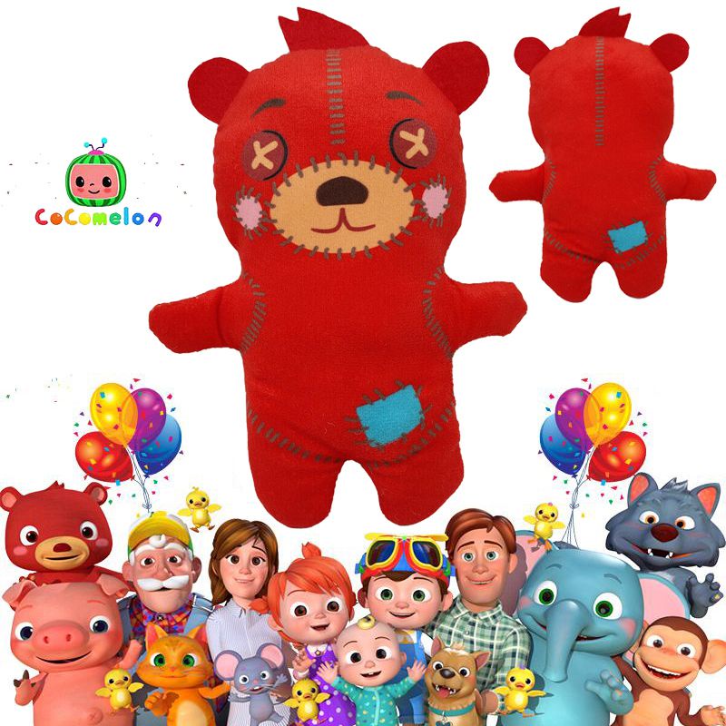 Cocomelon JJ's 21 cm Keluarga Little Red Bear Mainan Mewah Boneka Boneka Hadiah Anak Lembut