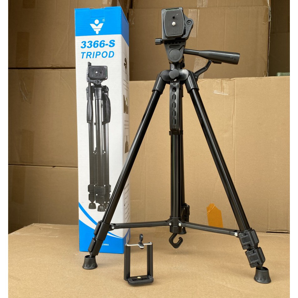 TF-3366 Tripod Kamera + Holder u jepitan hp Rotation Tripod..