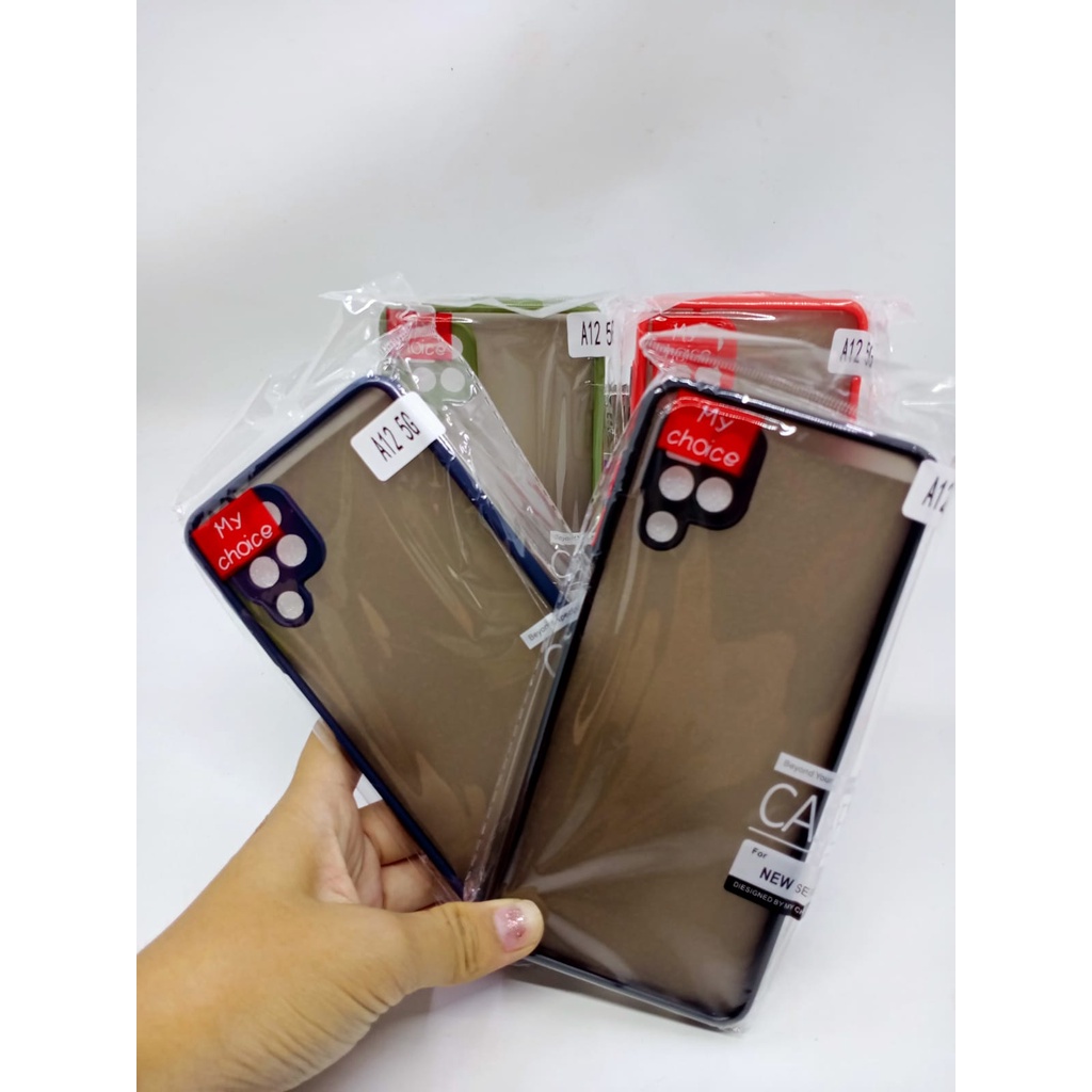 Casing Samsung A12 5G Dove Matte Transparan Slim Fuze Macaron My Choice Case
