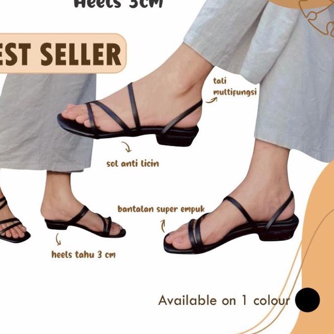 ♚ Sandal heels hak tahu wanita 3 cm -BRAND AMELIA dijamin 100% kualitas premium, anti licin & empuk 
