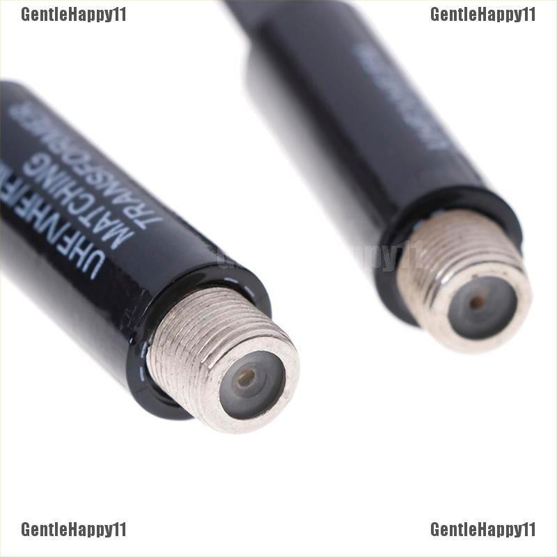 GHID  2Pcs UHF/VHF/FM/TV F cable 75-300 Ohm balun antenna matching transformer adapter
