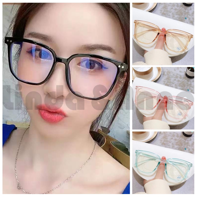 Kacamata Wanita Terbaru Transparan Anti Radiasi Fashion Aksesoris Import