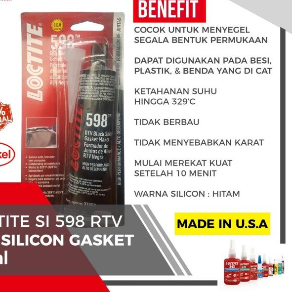 

♛ LEM SILIKON GASKET LOCTITE SI 598 RTV SILICONE GASKET BLACK 80ml ✩