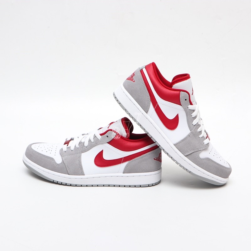 Air Jordan 1 Low Light Grey Gym Red