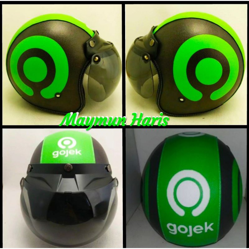 Helm bogo retro dewasa motif Gojek baru.