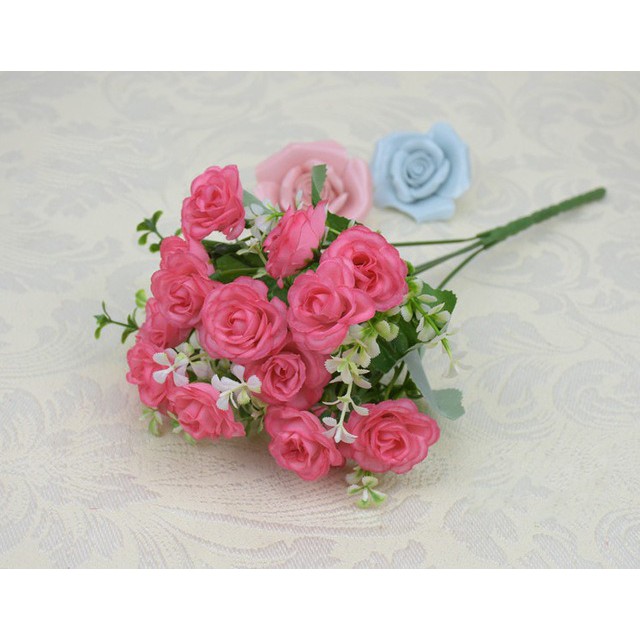 COD BUNGA MAWAR  BUNGA TANGKAI PLASTIK BUNGA ARTIFISIAL BUNGA PAJANGAN IMITASI BUNGA HIASAN BT9007-PINK