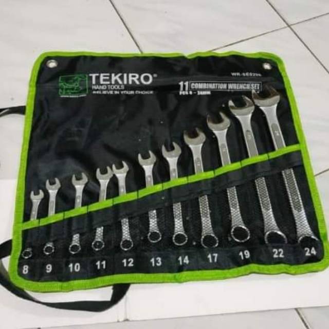 TEKIRO Kunci Ring Pas Set 11pc ( 8mm -24mm) / Combination Wrench Set