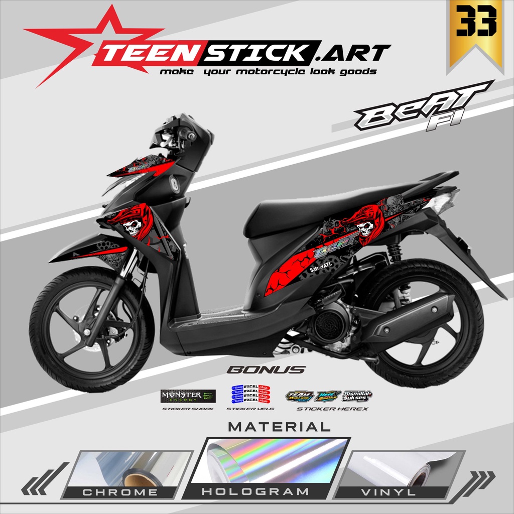 STRIPING BEAT FI 2012-2016 - STRIPING HOLOGRAM HONDA BEAT FI 2012-2016 RACING