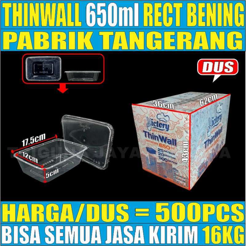 Thinwall 650ml Dus Semua Jasa Kirim Ekspedisi Kotak Makan Panjang