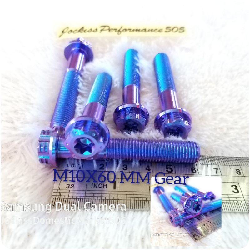 Baut Titanium M10X60 MM Gear Baut 14 Panjang 6 CM