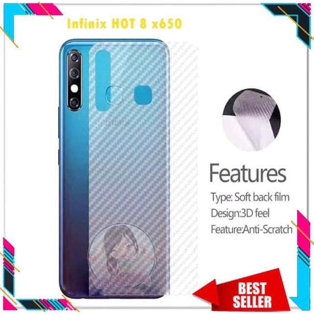 SKIN CARBON INFINIX HOT 8 X650 - ANTI GORES BELAKANG INFINIX HOT 9 INFINIX HOT 8 - BC