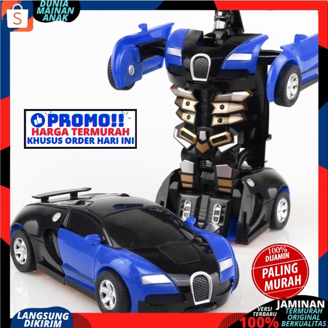 MAINAN ANAK MOBIL ROBOT AUTOBOT TRANSFOM BISA BERUBAH BENTUK DEFORMTION 2 IN 1 PULLBACK