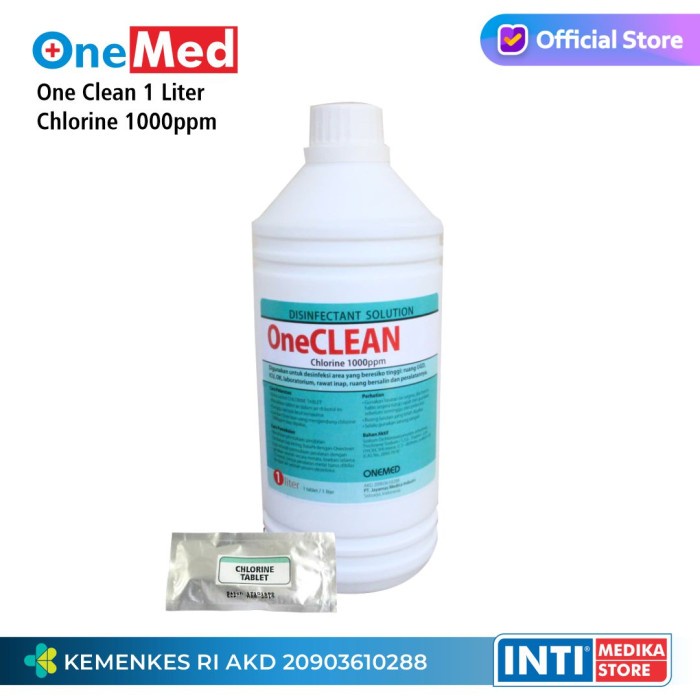 Onemed - One Clean + Chlorine Tablet 1 Liter Desinfektan Ruangan #98