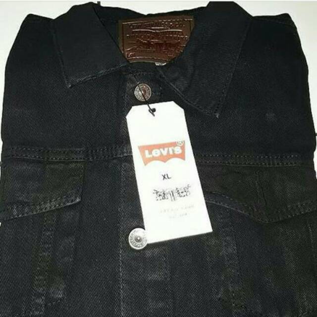 Jaket Jeans Denim Cowok Hitam