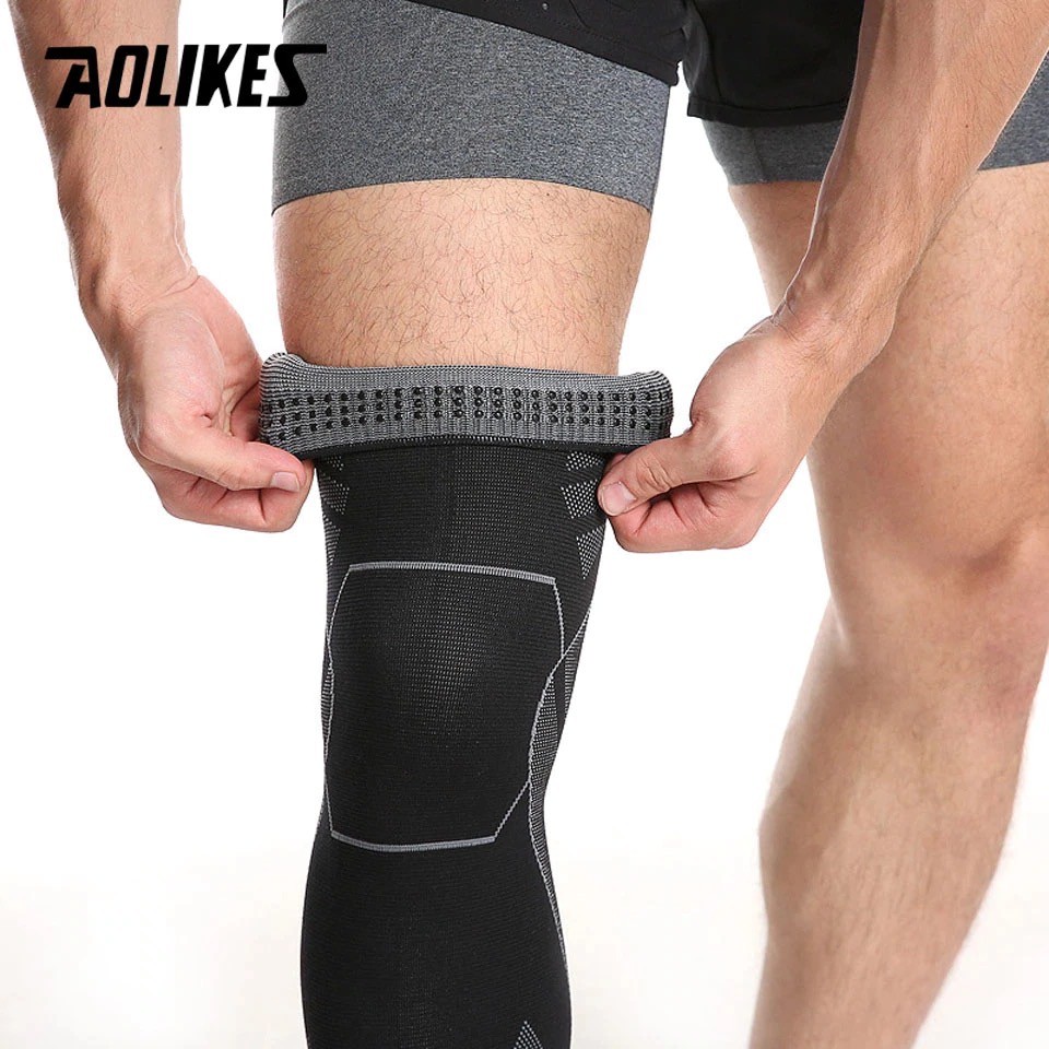 AOLIKES 7060 Leg Sleeve Calf Compression Knee Support / Deker Pelindung Lutut Kaki Panjang Olahraga