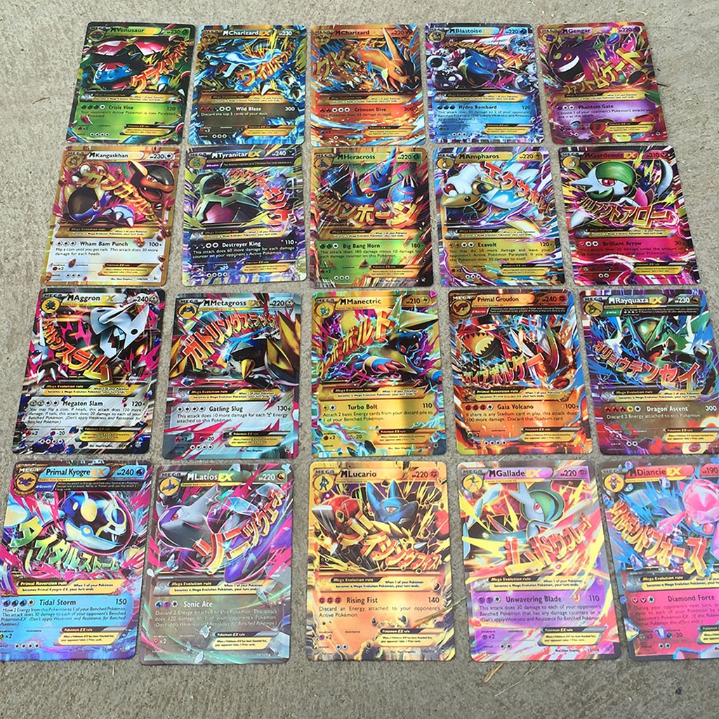 [Jianxin] 100Pcs Megas EX GX Energy Cards Pokemons TCG Anime Game Children Collection Toy