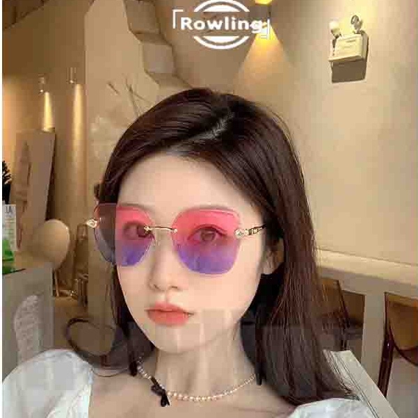 Rowling(ka-136)Kacamata  Hitam Terbaru Wanita No Frame Titanium Diamond Style Kacamata Fashion Murah/Kacamata Sunglasses Import Wanita Kacamata Fashion