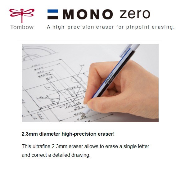 

Sale!!! Tombow - Mono Zero - Eraser / Penghapus Mono Zero 2.3Mm Limited