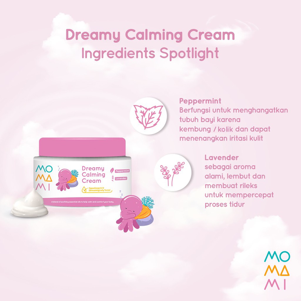 MOMAMI MURAH BABY DREAMY CALMING BALM LOTION &amp; CREAM BAYI 50ML KRIM PERUT KEMBUNG