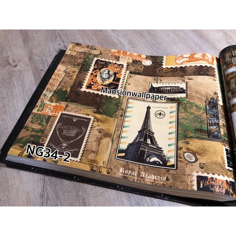 

Wallpaper Dinding Murah Vintage Paris Eropa Postcard Perangko Retro