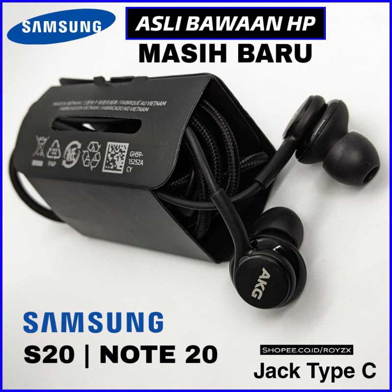 HEADSET SAMSUNG S20 NOTE 20 AKG TYPE C ORIGINAL BAWAAN HP