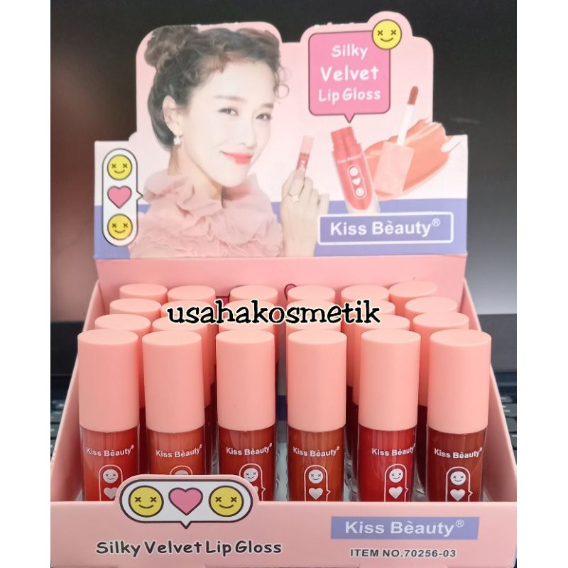 PROMO ECER LIP GLOSS MATTE 24JAM SILKY VELVET KISS BEAUTY NO.70256