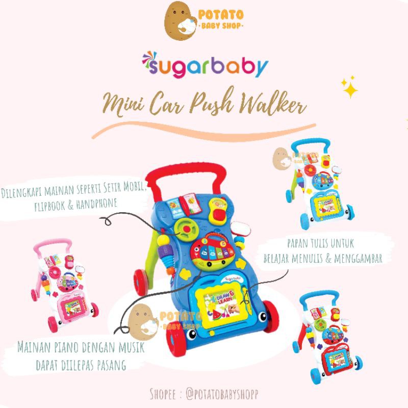 Sugar Baby Mini Car Push Walker (Baby Walker) NEW UPGRADE