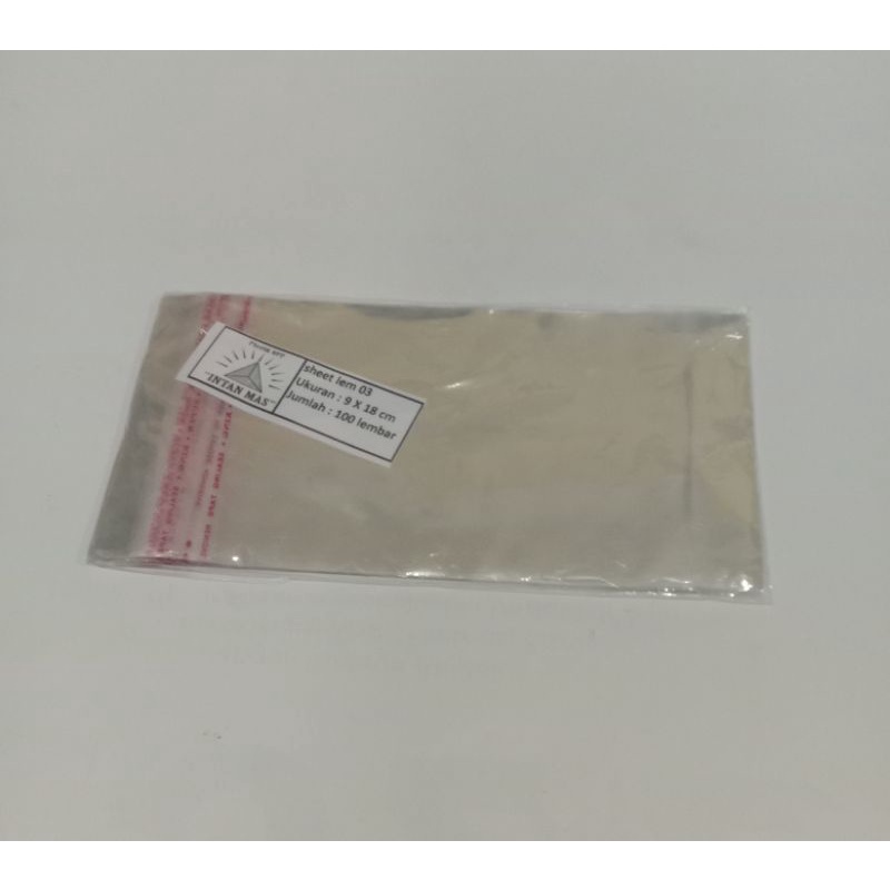 

one sheet plastik lembaran pakai lem ukuran 9x18