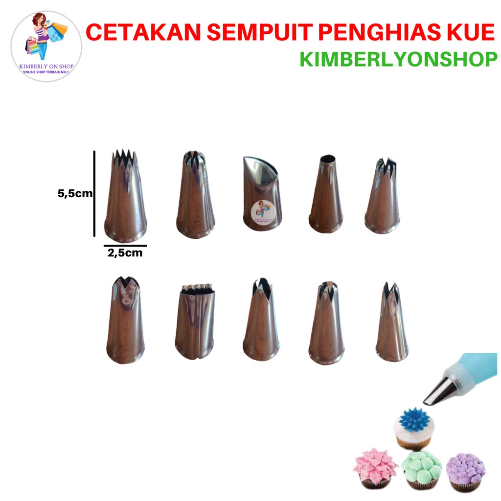 Kimberlyonshop Cetakan Kue Sempuit Dekorasi Kue 1 Pak isi 10 Pcs