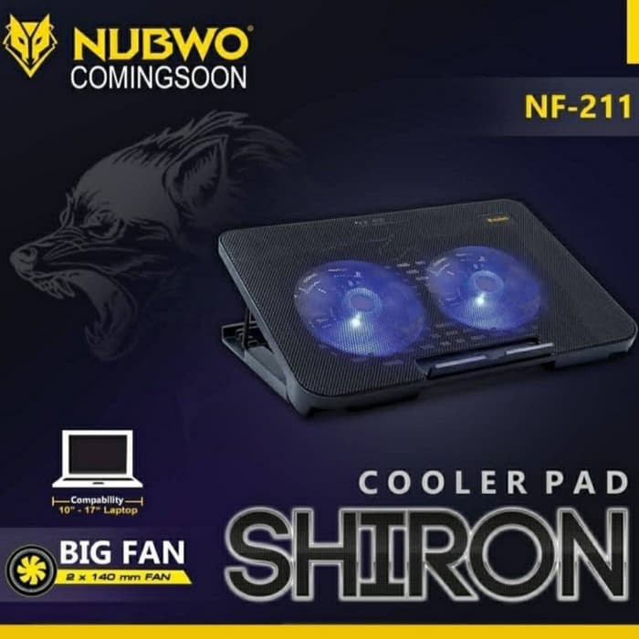 Cooler Pad NUBWO NF-211 Shiron Cooling Pad Dual Fan With LED