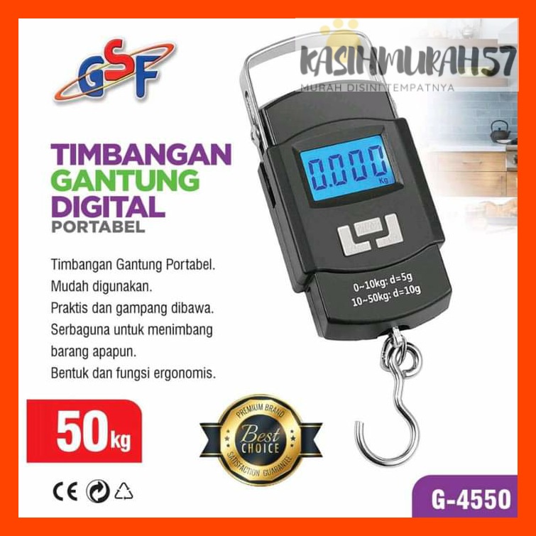 TIMBANGAN GANTUNG DIGITAL PORTABLE 50KG / TIMBANGAN GSF DIGITAL / TIMBANGAN GANTUNG GSF 50KG / TIMBA