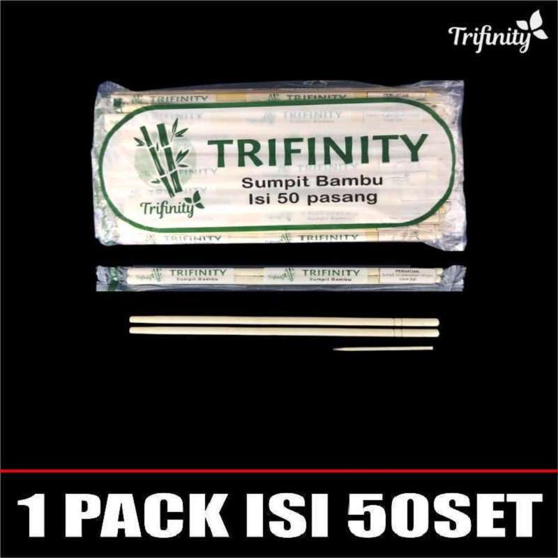 Sumpit Bambu Trifinity + Tusuk Gigi Higienis + Tusuk Sate Bambu Per Pack Var