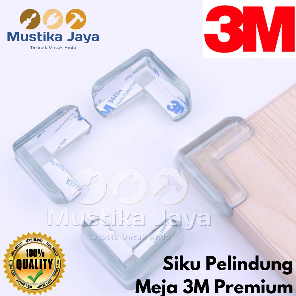 Siku Pelindung Sudut Meja Karet 3M Murah Bukan Stainless Besi Kayu