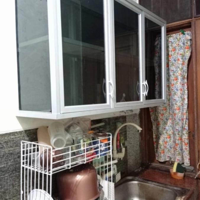 kitchen set alumunium dapur kaca ryben 3 pintu anti rayap murah