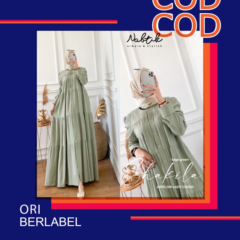 Shakila Ori by Nabtik Gamis Crinkle Airflow Premium