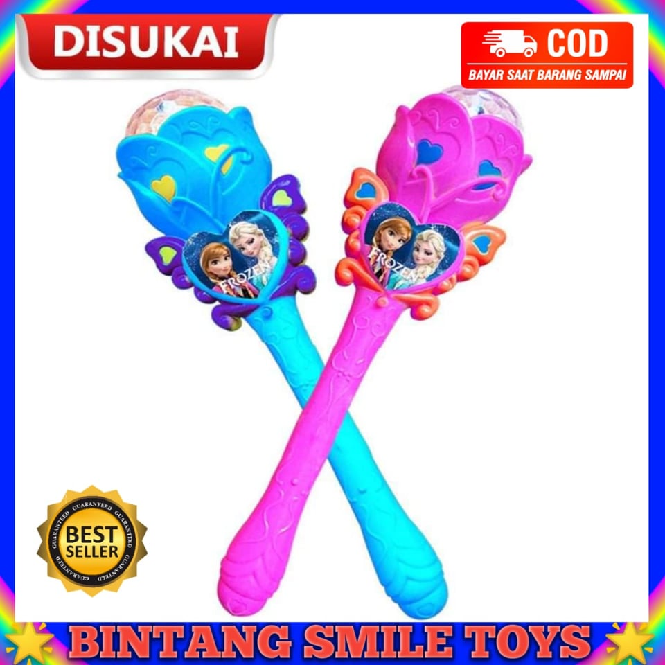 MAINAN ANAK TONGKAT FROZEN LED AJAIB DISCO LAMPU MUSIK PROMO TERMURAH COD