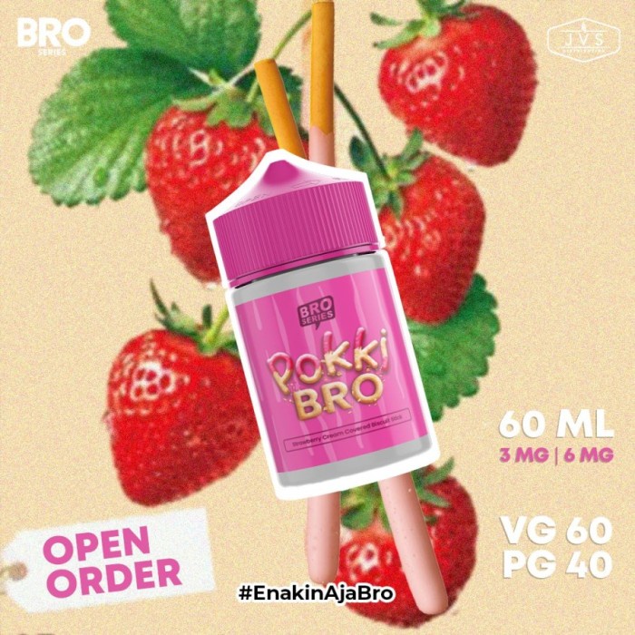 Pokkibro Strawberry 60ml 3mg 6mg by Hero57 x Jvs