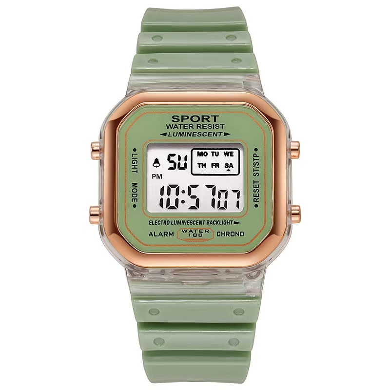 COD✅ Jam Tangan Wanita Pria Digital Rubber Segi Fashion Watch Karet Sport LED Grosir Murah    S1179