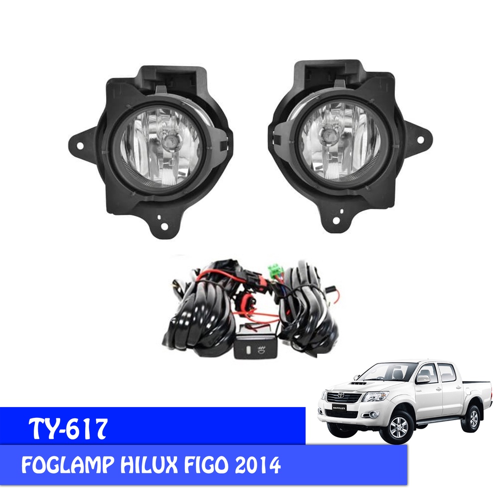 FOGLAMP / LAMPU KABUT DLAA TY617 TOYOTA HILUX VIGO 2014/ BLACK BODY