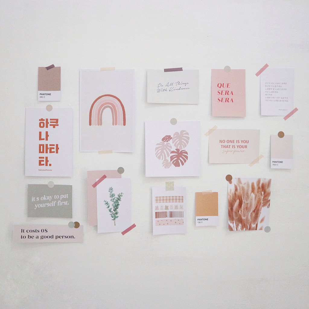 Poster Dinding Estetik Ala Korea Pastel Korean Wall Poster Room Decoration Poster Aesthetic Shopee Indonesia