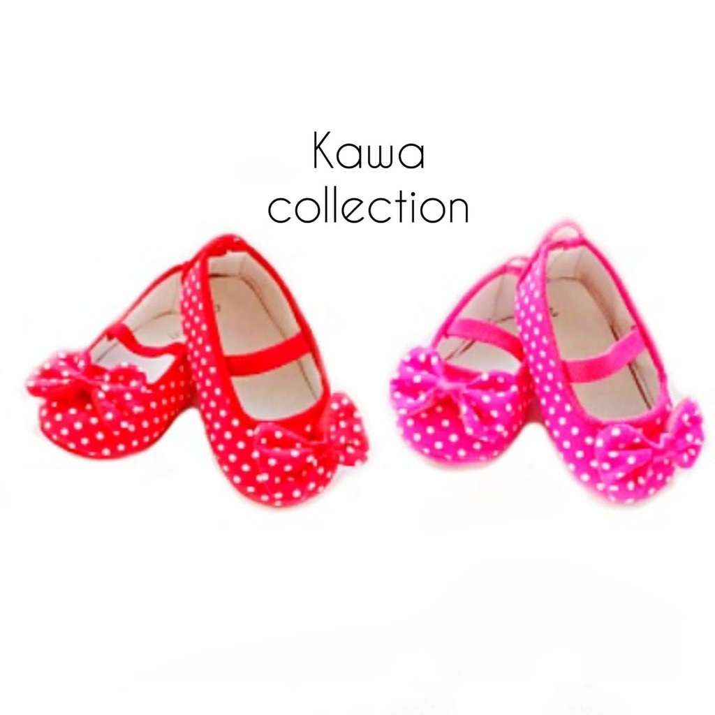 Sepatu Bayi Polkadot Prewalker Perempuan Gendong 4-14 Bulan